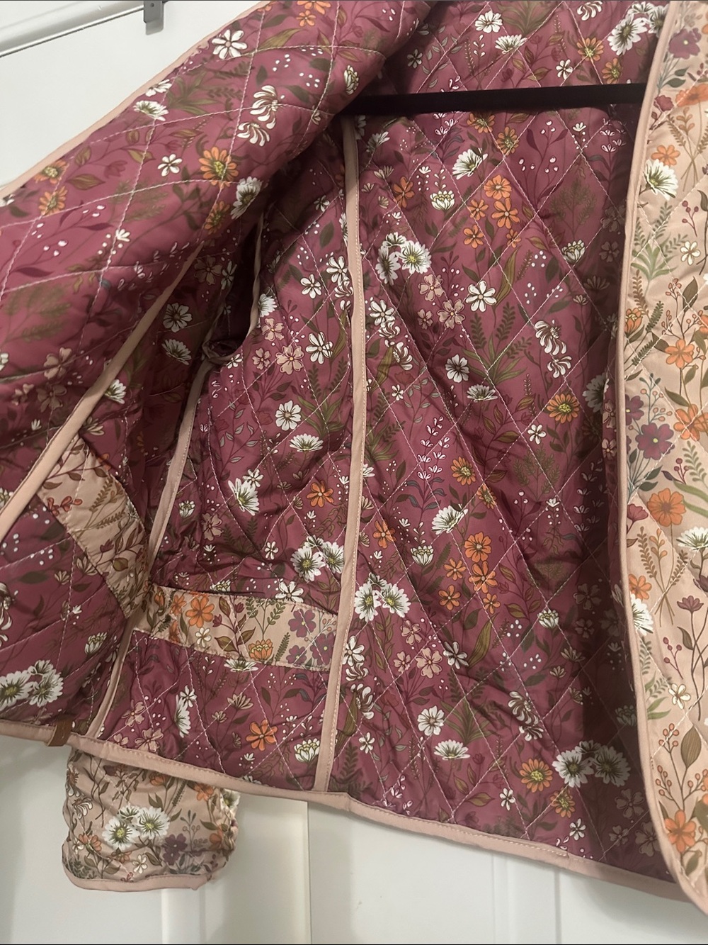 Quilted Floral reversibal lightweight Jacket - Pink - Picture 3 of 8